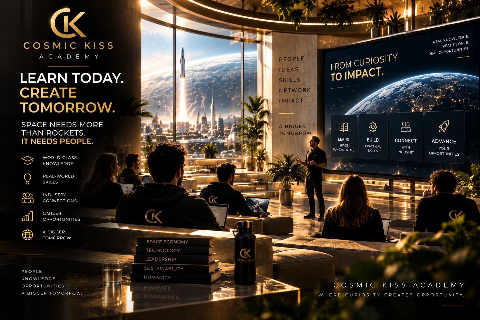 Cosmic Kiss Academy: practical sessions on the space economy, technology, leadership and sustainability